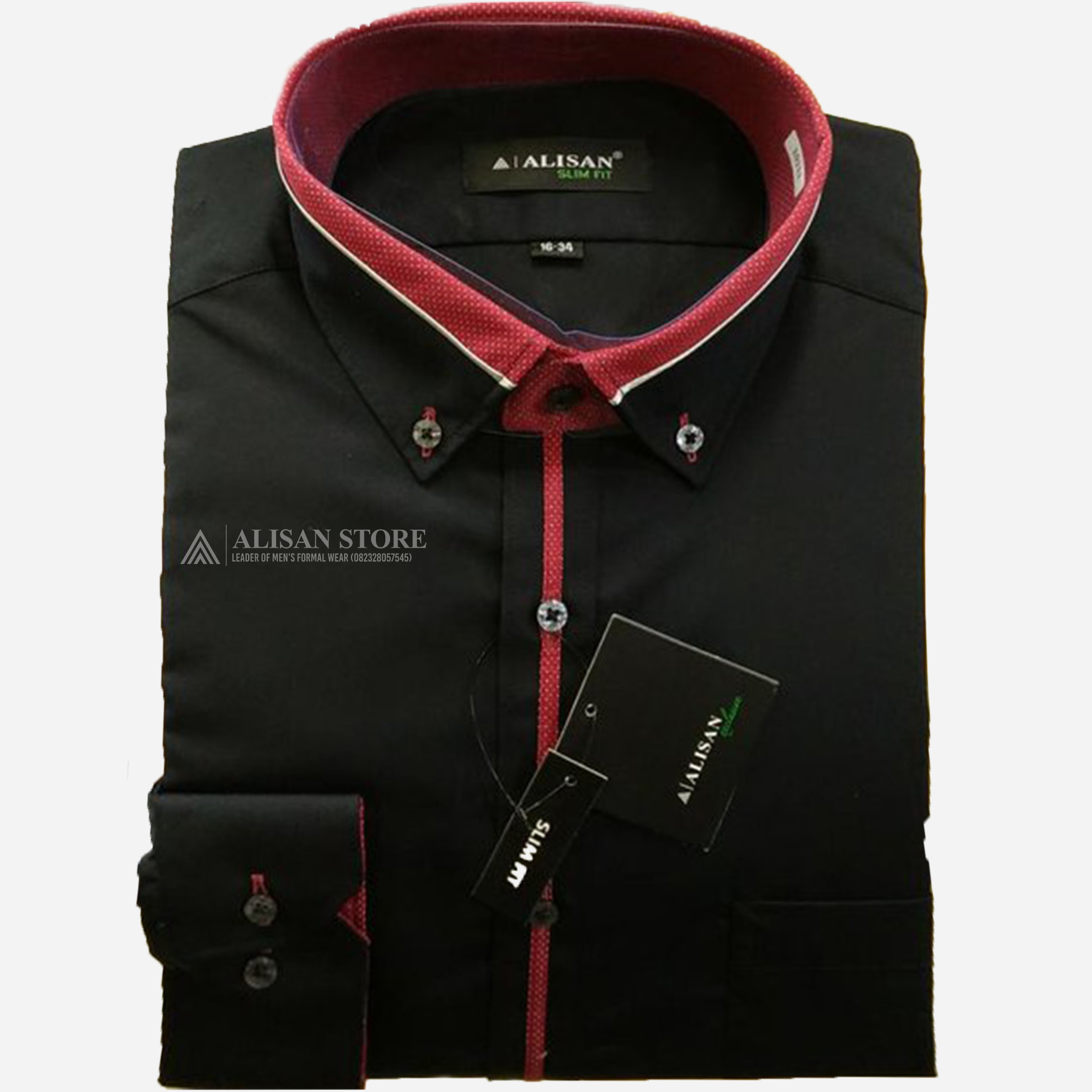 Kemeja Alisan Hitam List Special S30 - Gambar 5