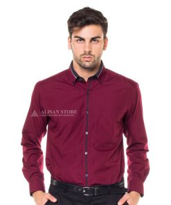 Kemeja Alisan Maroon List Special S30