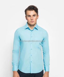 Kemeja Alisan Aqua Ice Polos Lengan Panjang (Aqua4)