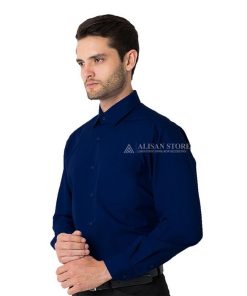 Kemeja Alisan Biru Dongker Polos Lengan Panjang (Kode B7)
